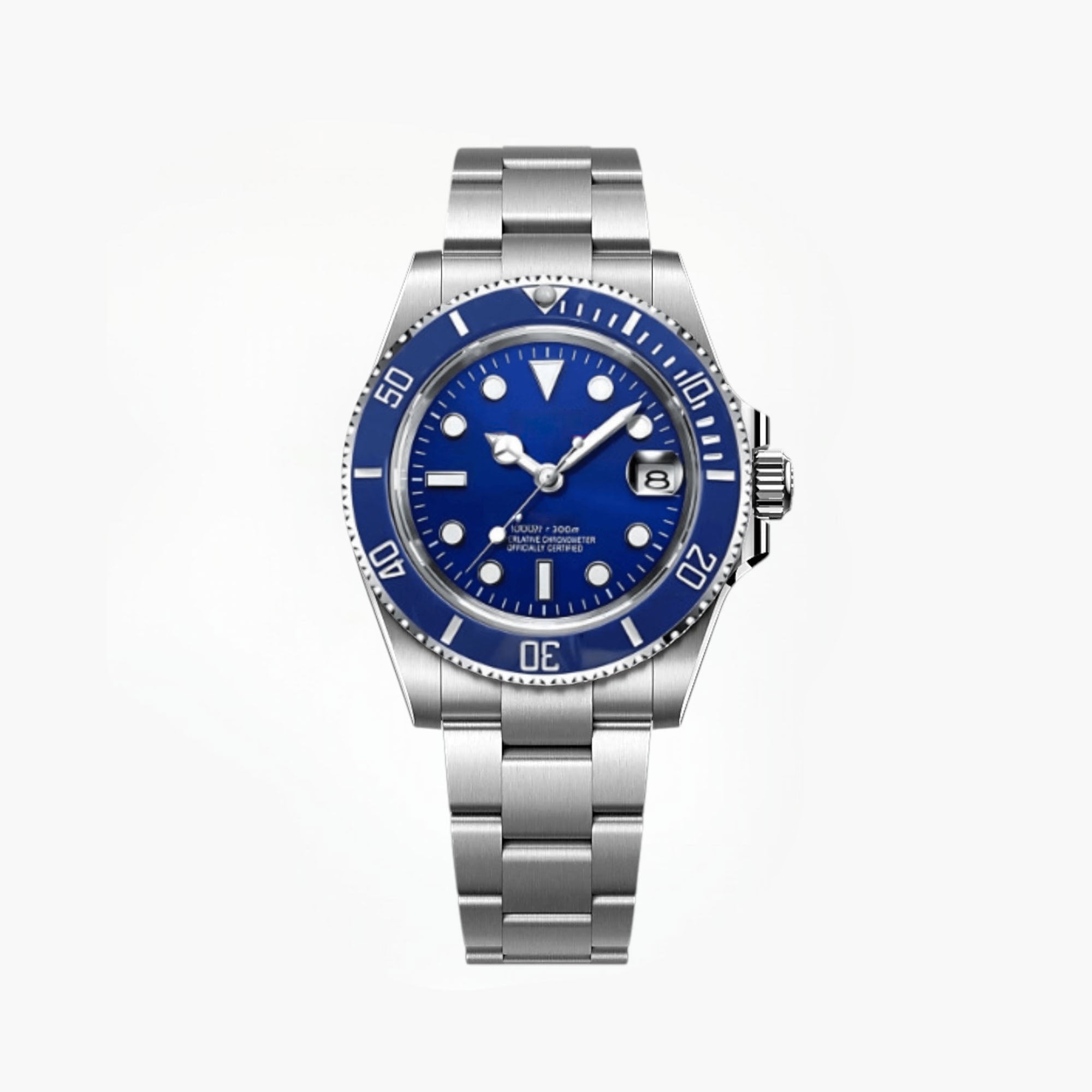 Automatisk Dykkerklokke 40 mm – Helblå