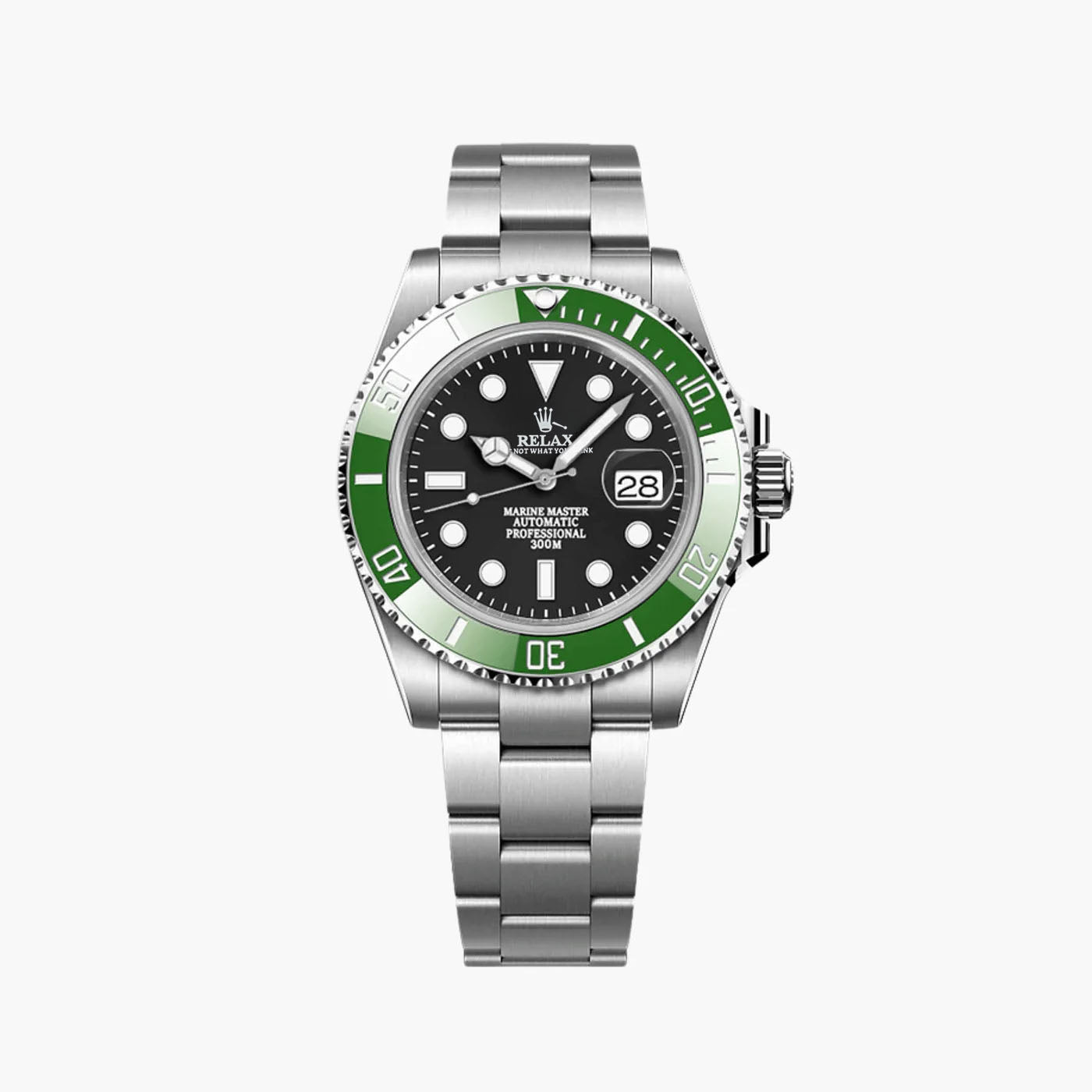 Automatisk Dykkerklokke 40 mm – Sort med Grønn Ramme