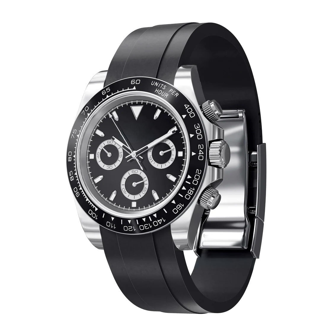 Racing Chronograph 40 mm – Sort, Gummirem