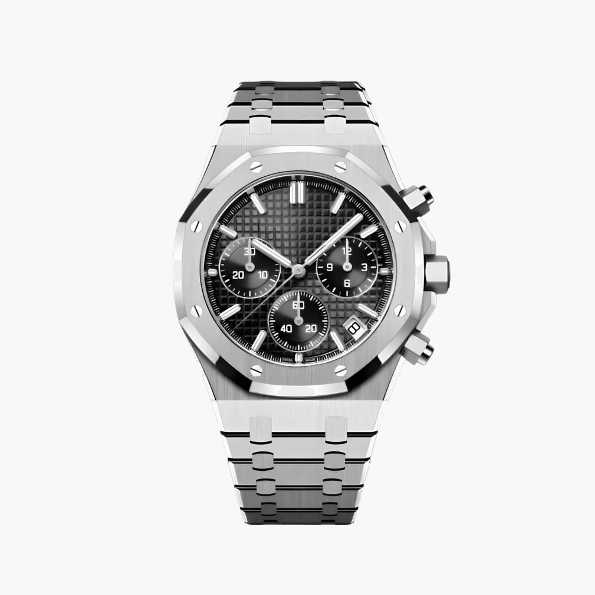 Octagonal Sport Watch Chronograph – Black