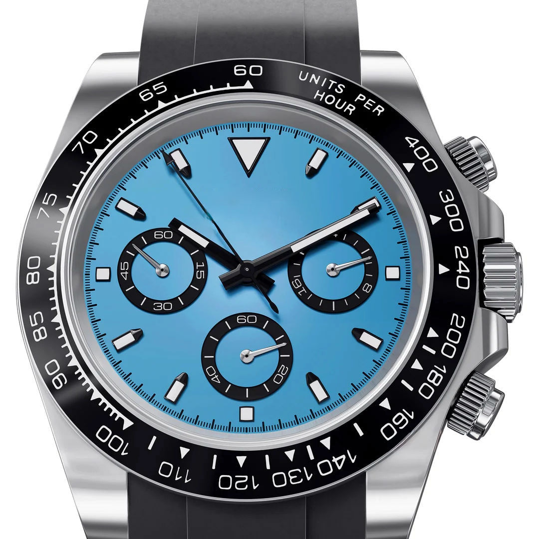 Racing Chronograph 40 mm – Isblå, Gummirem