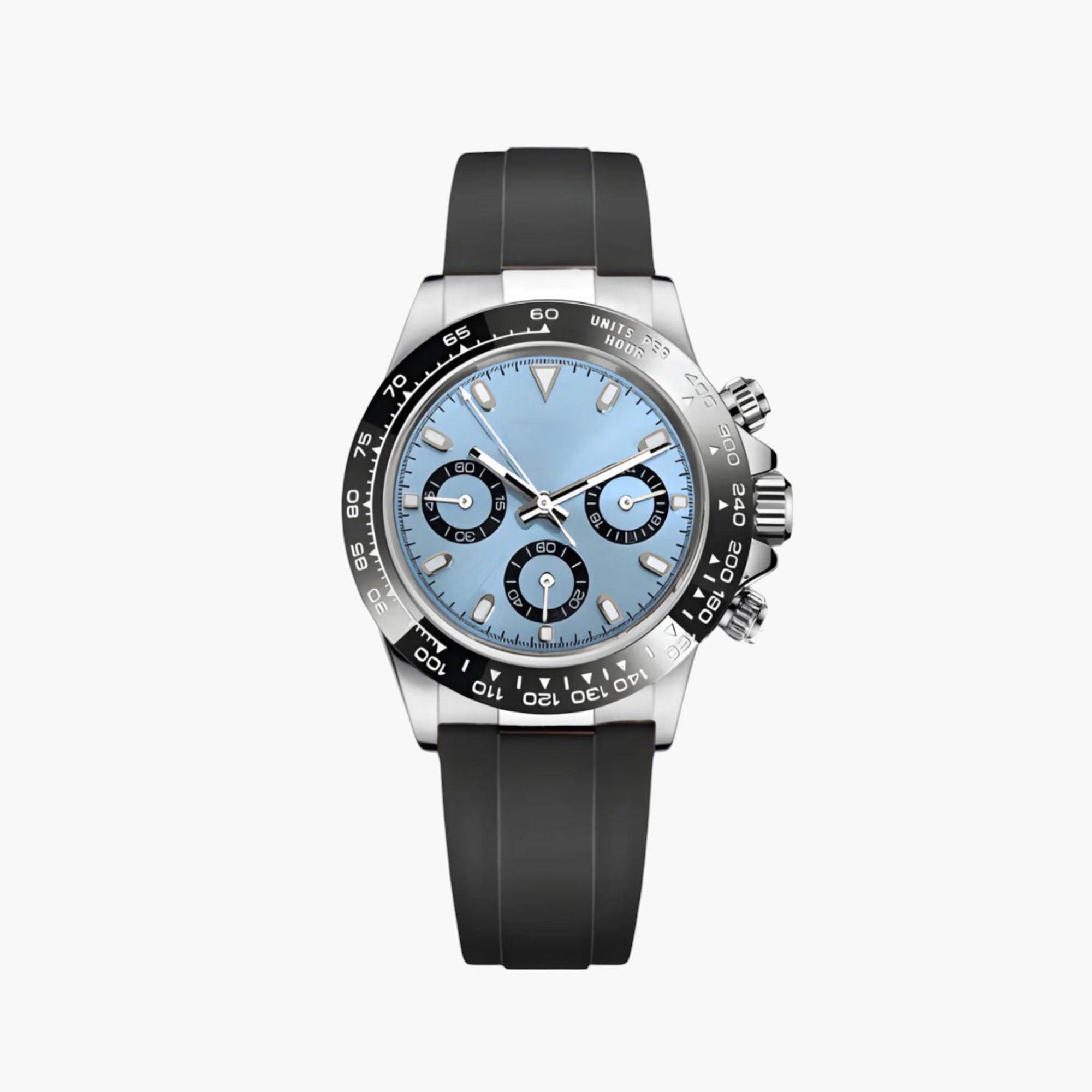 Racing Chronograph 40 mm – Isblå, Gummirem
