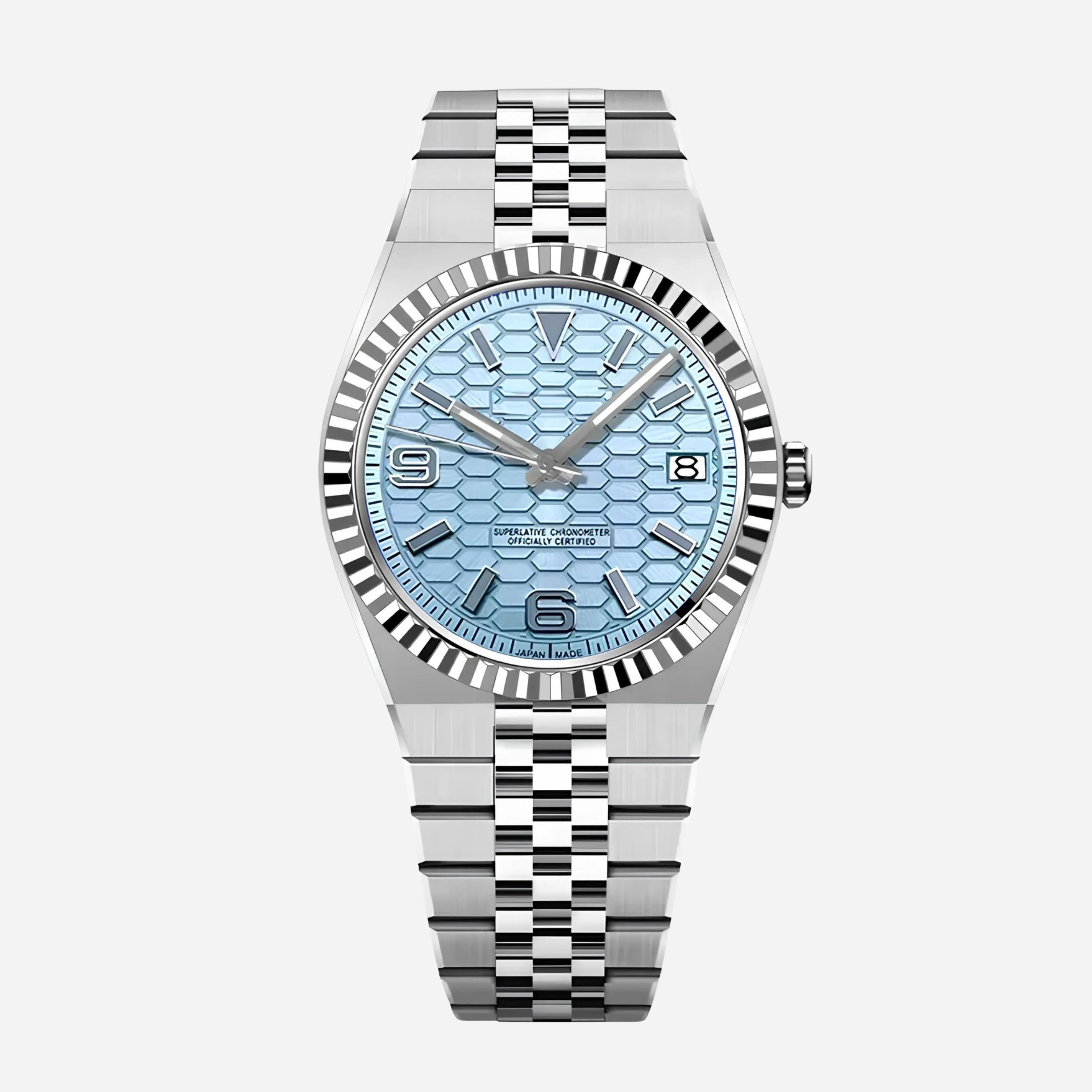 Klassisk Automatklokke 40 mm – Lyseblå Skive
