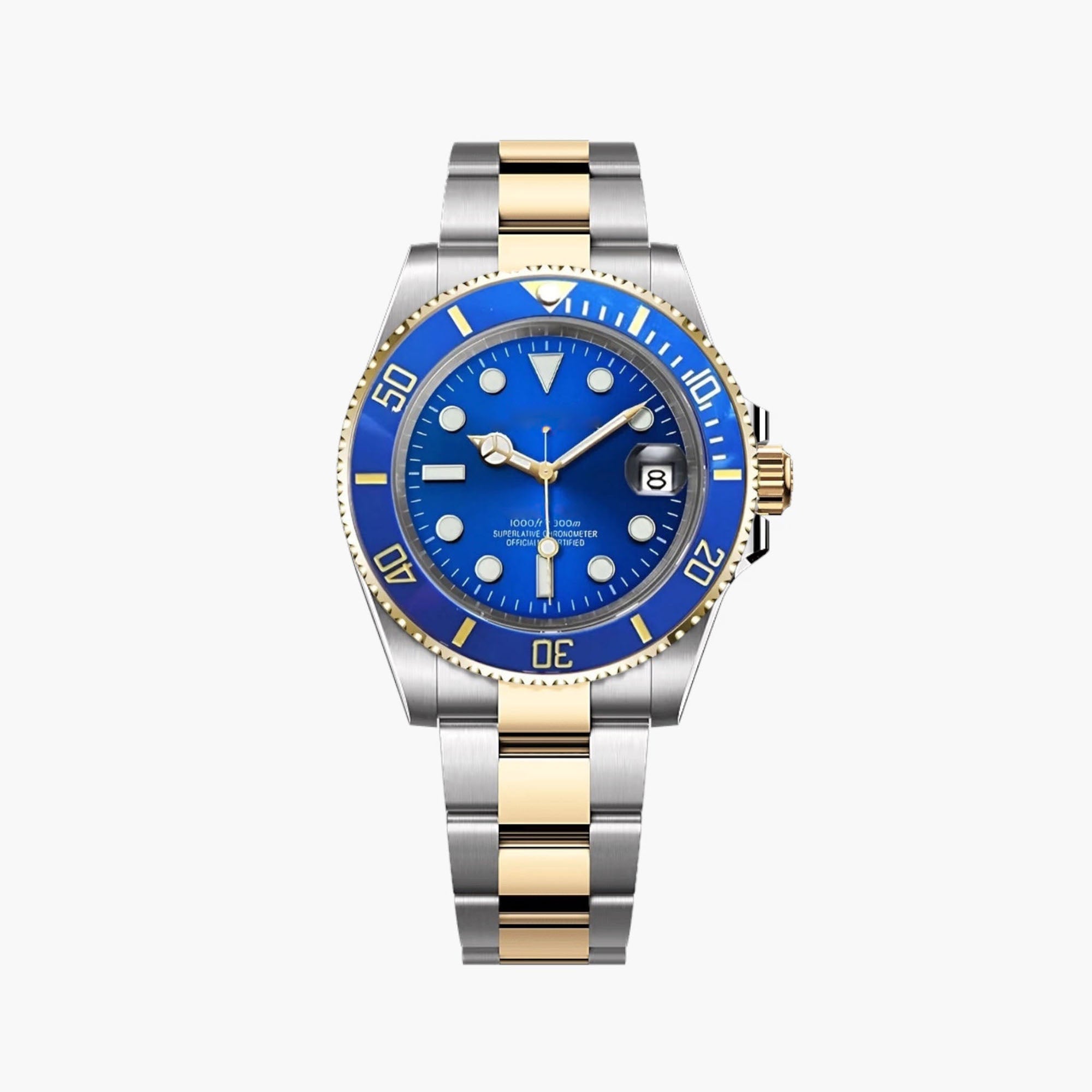 Automatisk Dykkerklokke 40 mm – Blå, Tofarget
