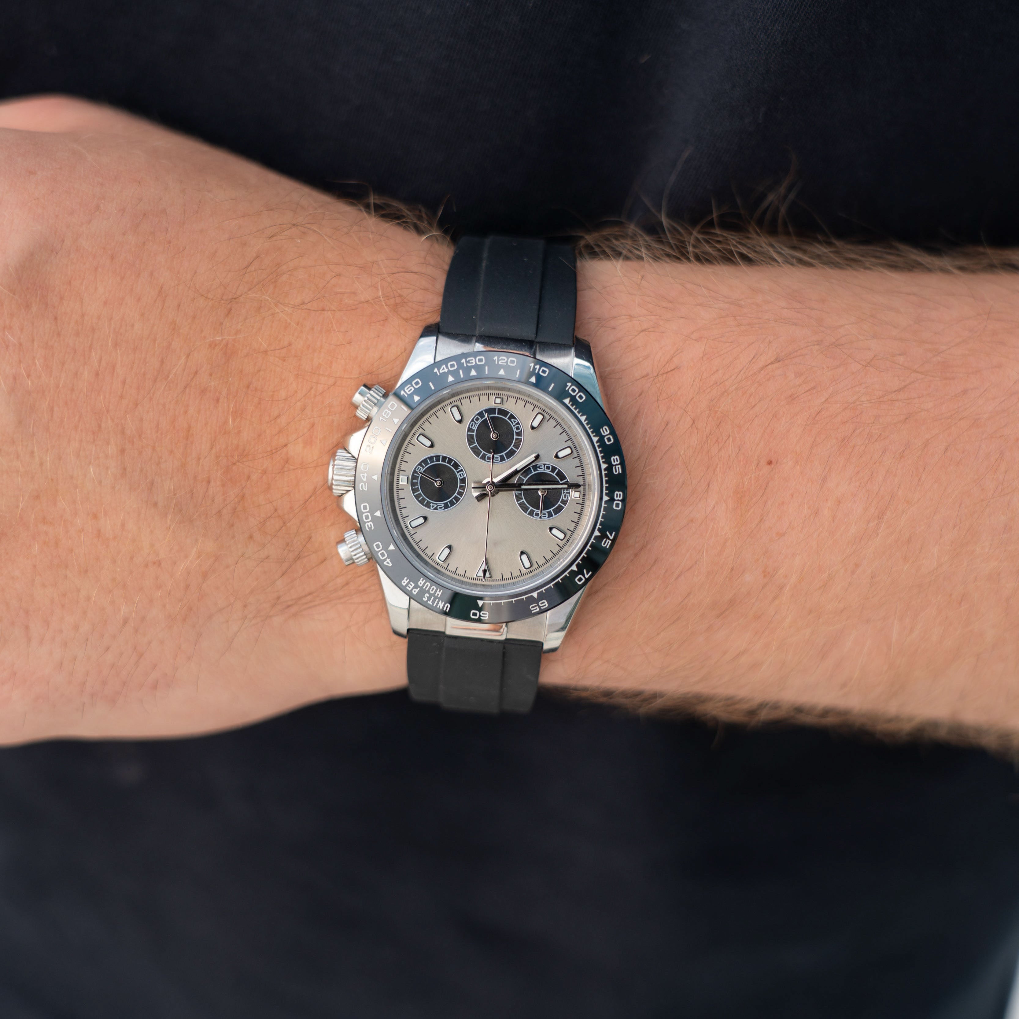 Racing Chronograph 40 mm – Champagne, Gummirem