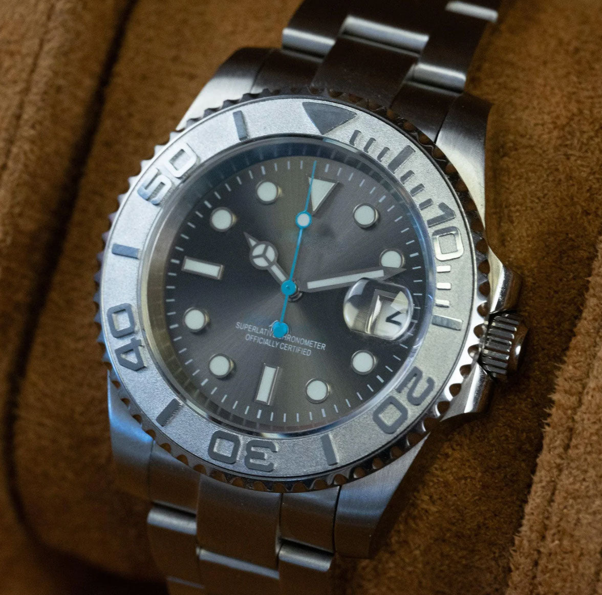 Automatisk Dykkerklokke 40 mm – Sølv/Rhodium