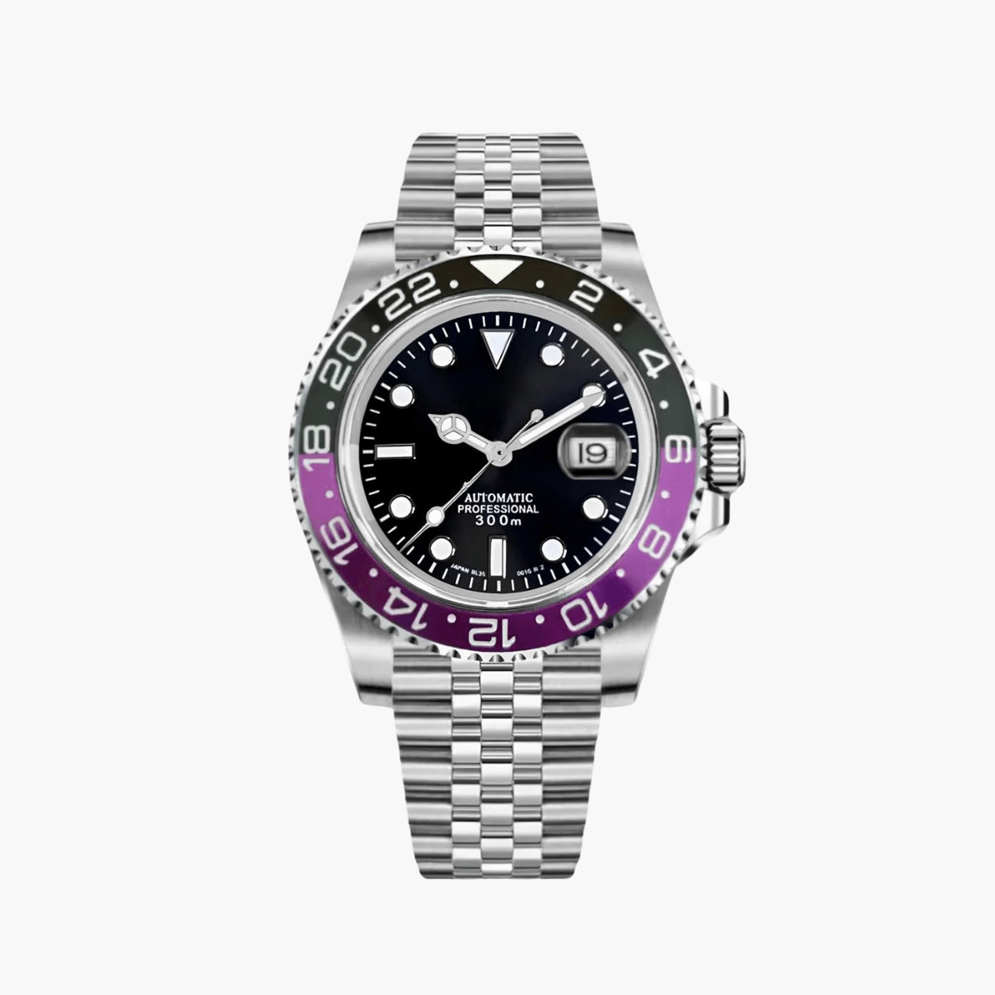 GMT Automatklokke 40 mm – Lilla/Grønn Ramme