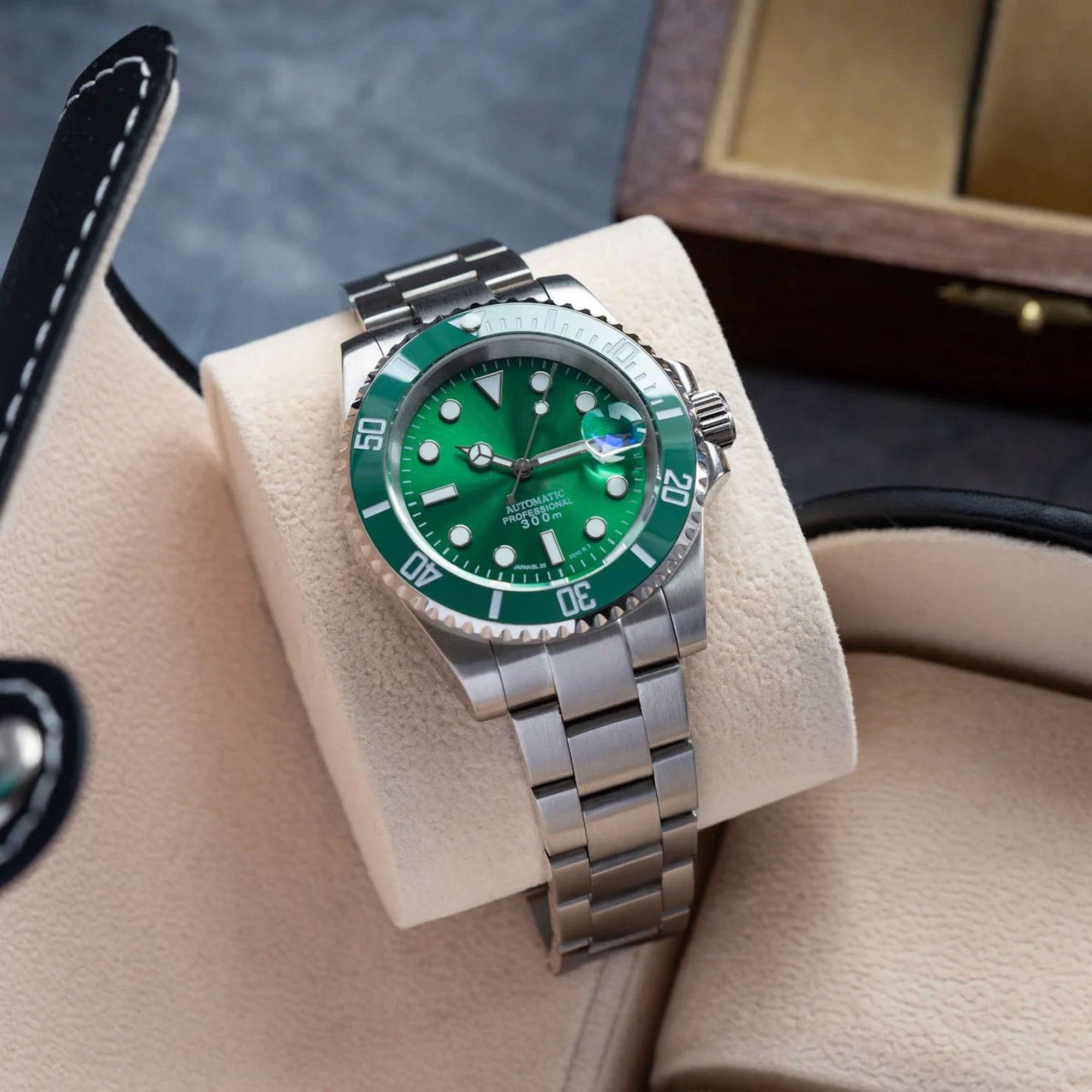 Automatisk Dykkerklokke 40 mm – Helgrønn